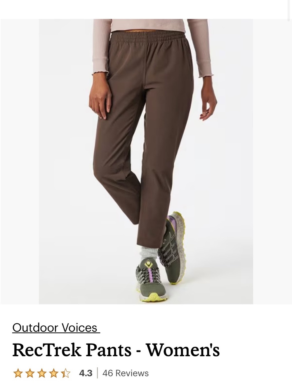 Outdoor Voices Women's Navy Straight-Leg RecTrek Pants